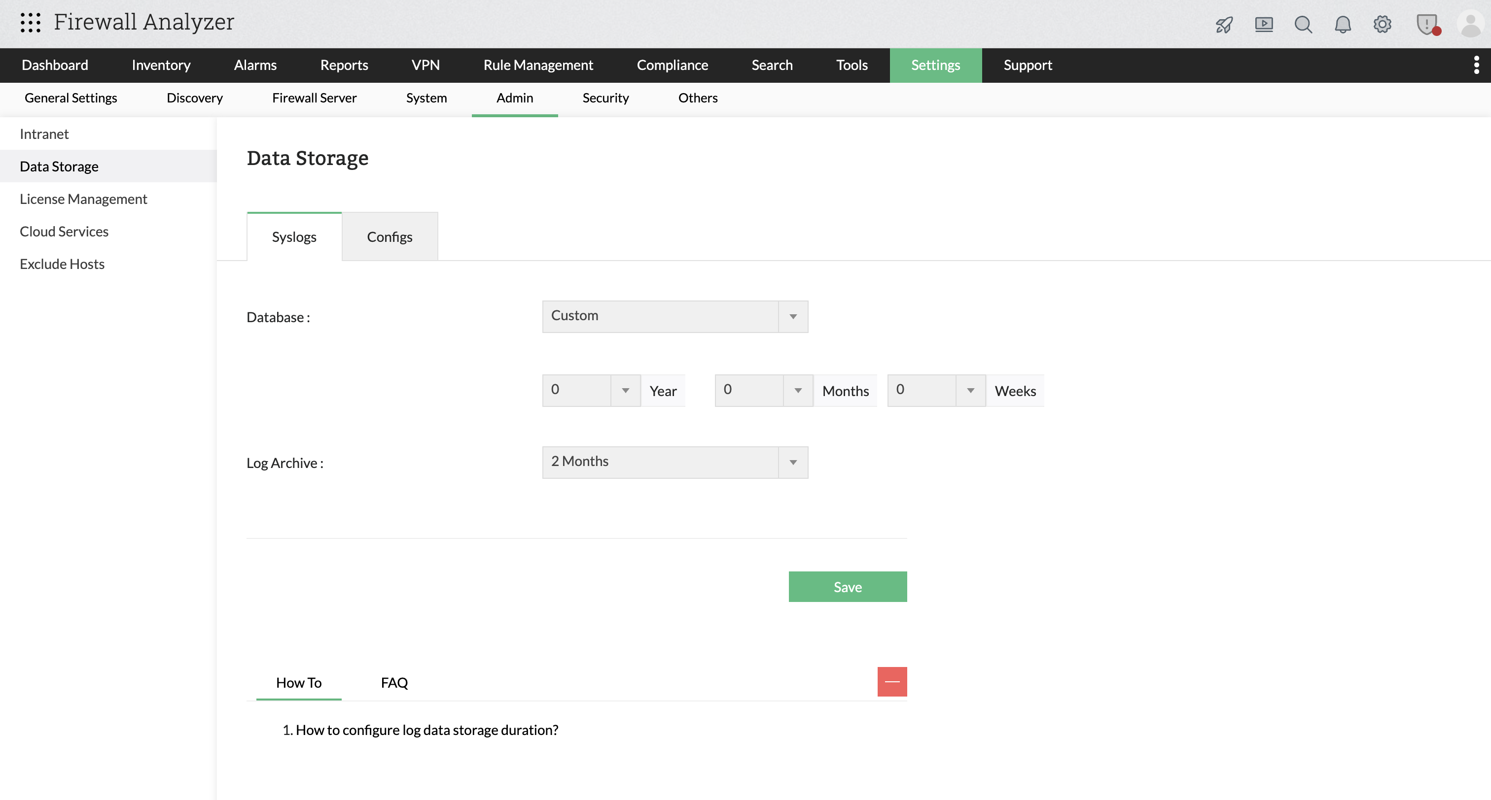 Firewall Analyzer Log Data Storage Duration: Calculation