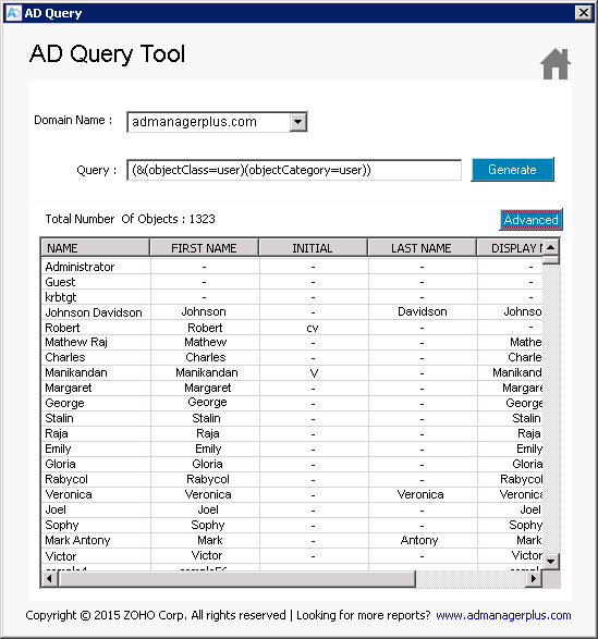 Free Active Directory Query tool
