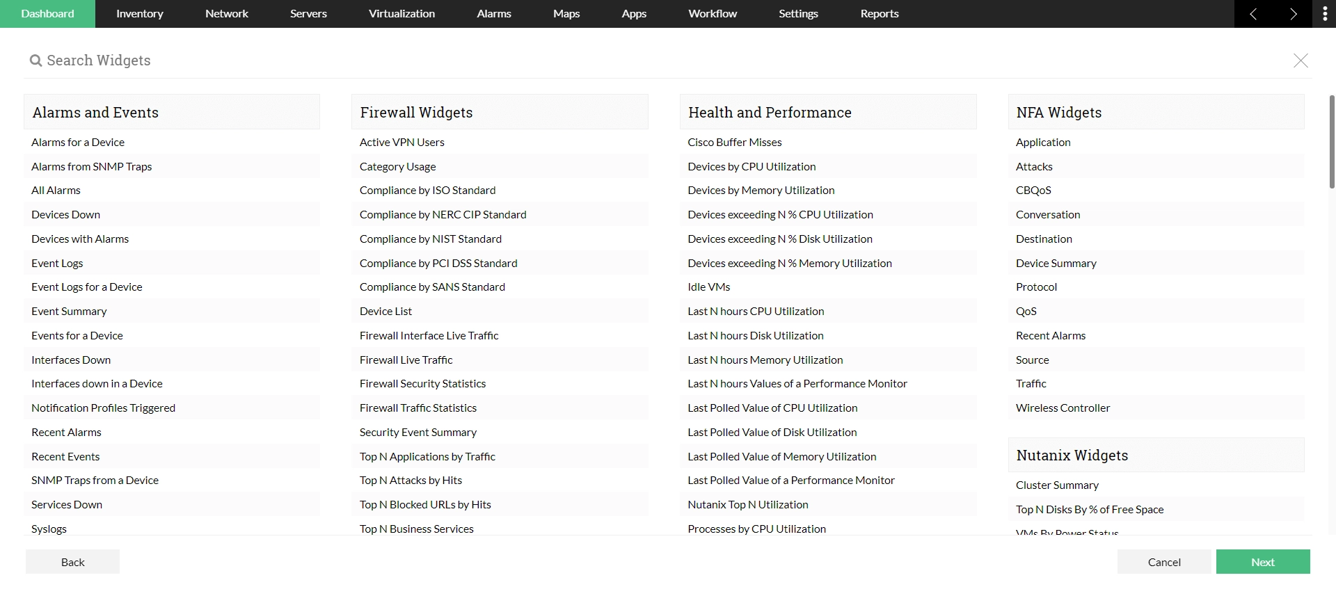 IT Operations Management Dashboard ITOM Meaning - ManageEngine OpManager Nexus