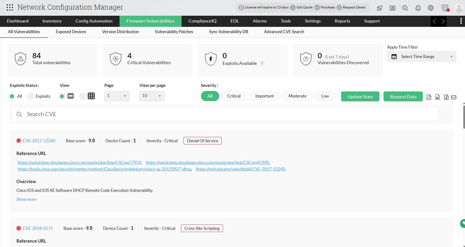 Firmware Cisco Router Cisco Router Config Management Software - ManageEngine Network Configuration Manager