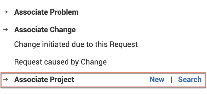 Associar projeto à solicitação