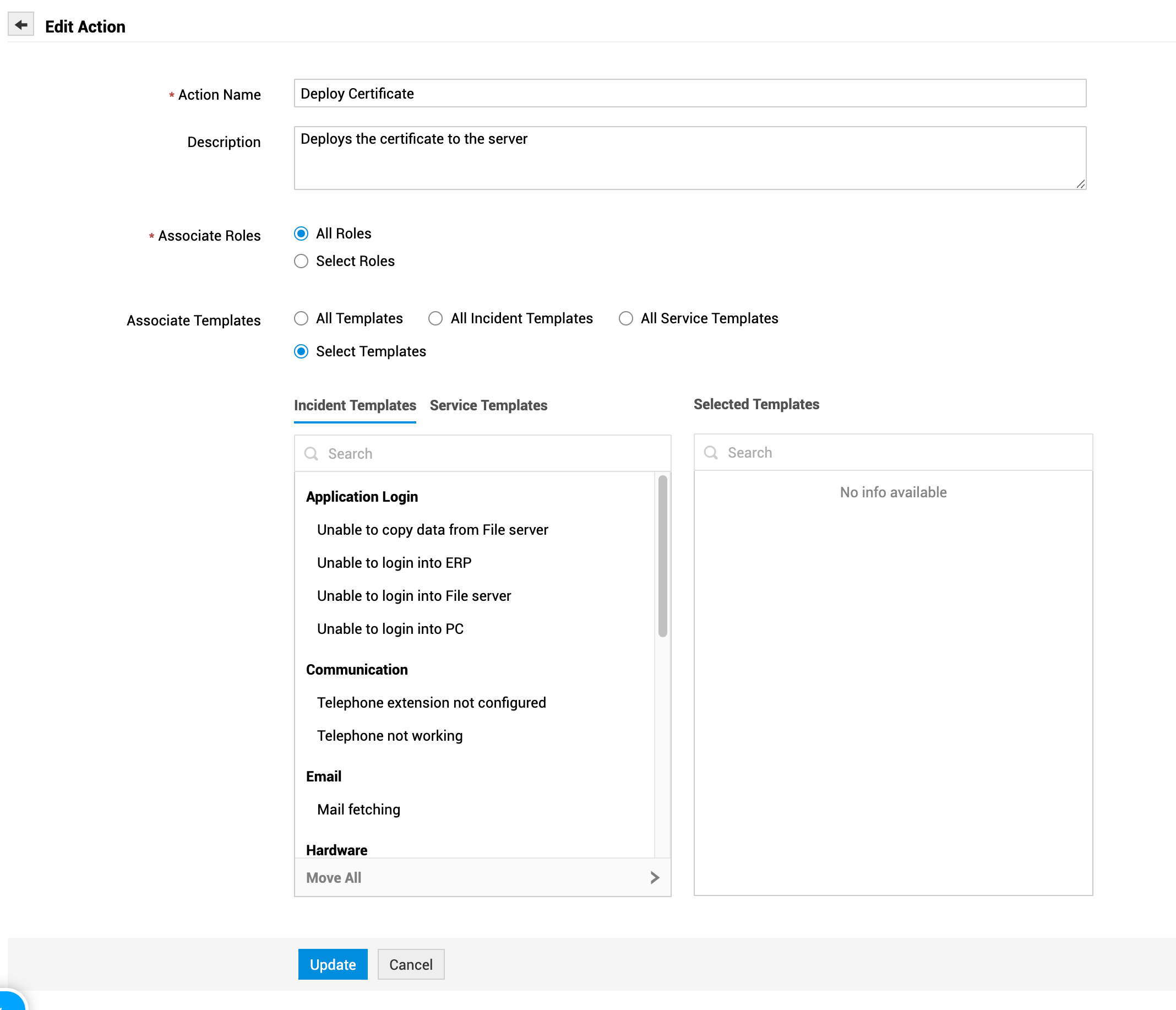 Integración de Key Manager Plus con ServiceDesk Plus
