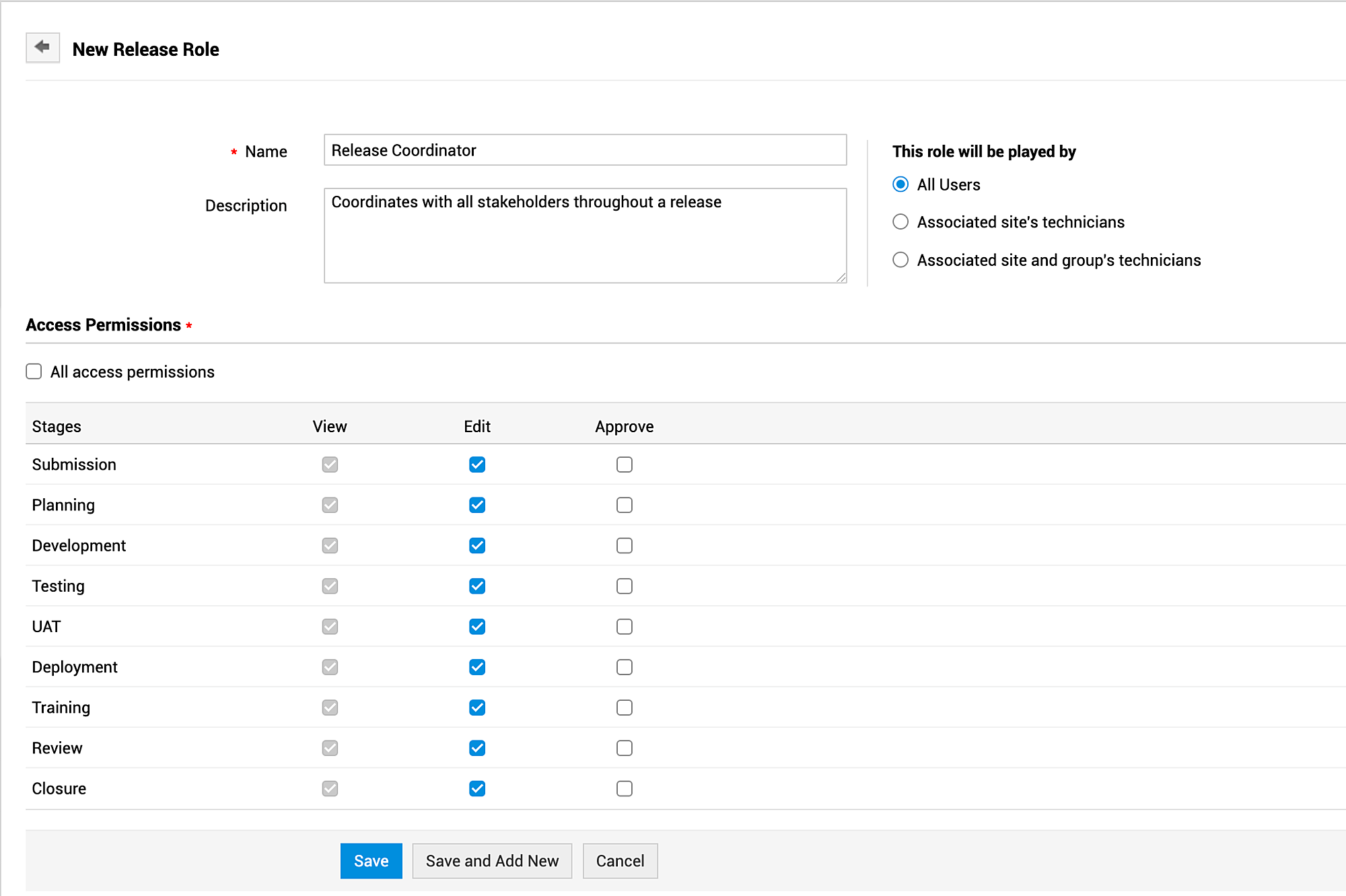 Roles de lanzamiento