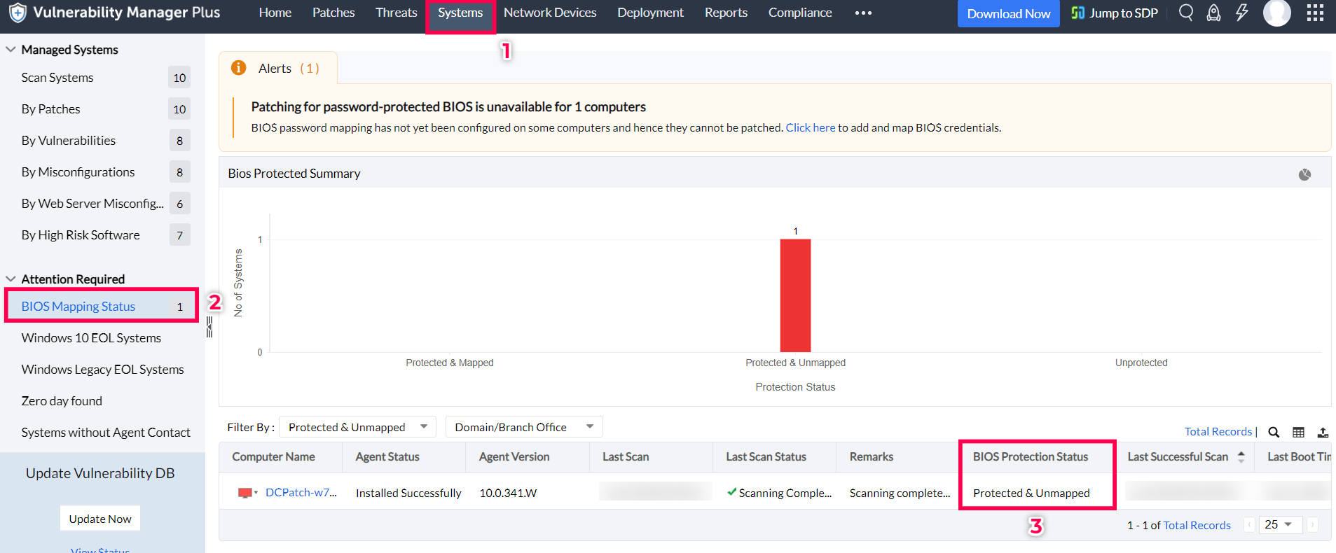 在dell机器上进行密码保护的BIOS补丁 | ManageEngine Vulnerability Manager Plus