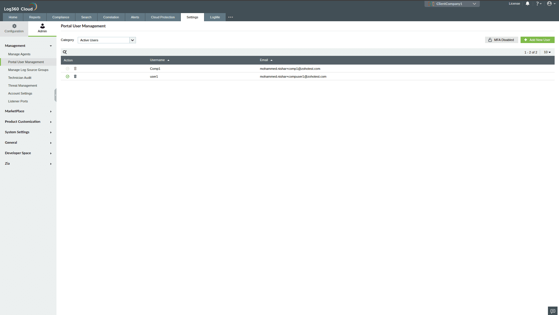MSSP Customer Portal MFA