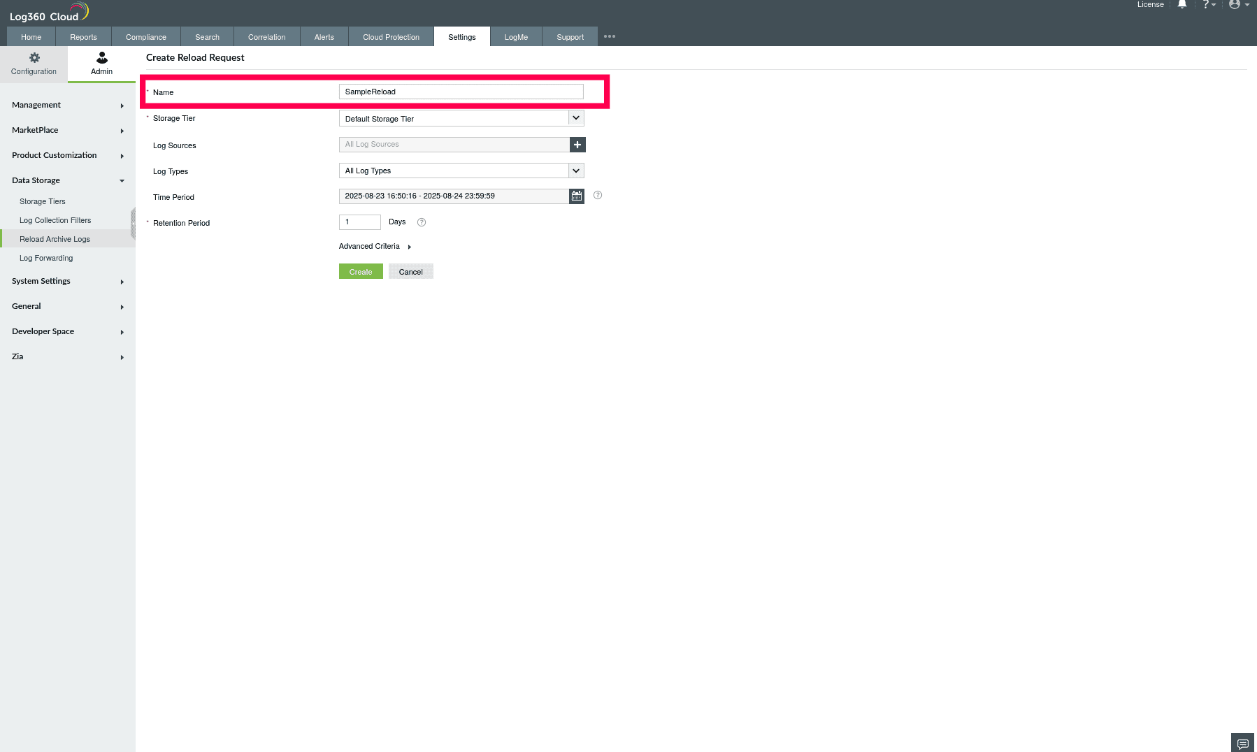 Reload Historical Logs