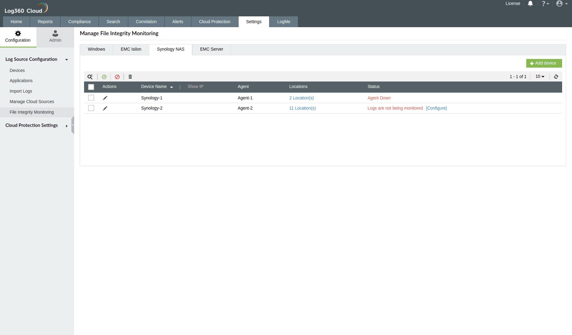 Synology NAS file monitoring