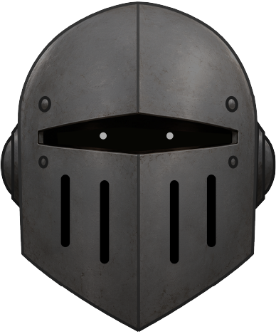 Steel knight's helmet with a slit visor