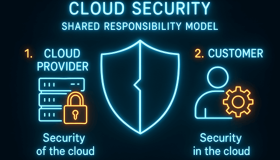 The shared responsibility model between customers and vendors in AWS cloud