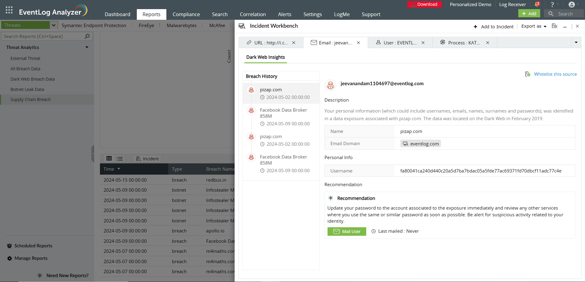 How you can use ManageEngine Log360 to stay ahead of dark web threats