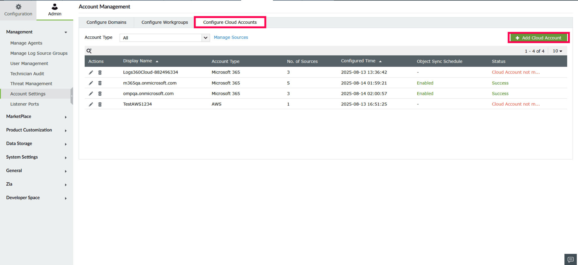 Configuring and managing