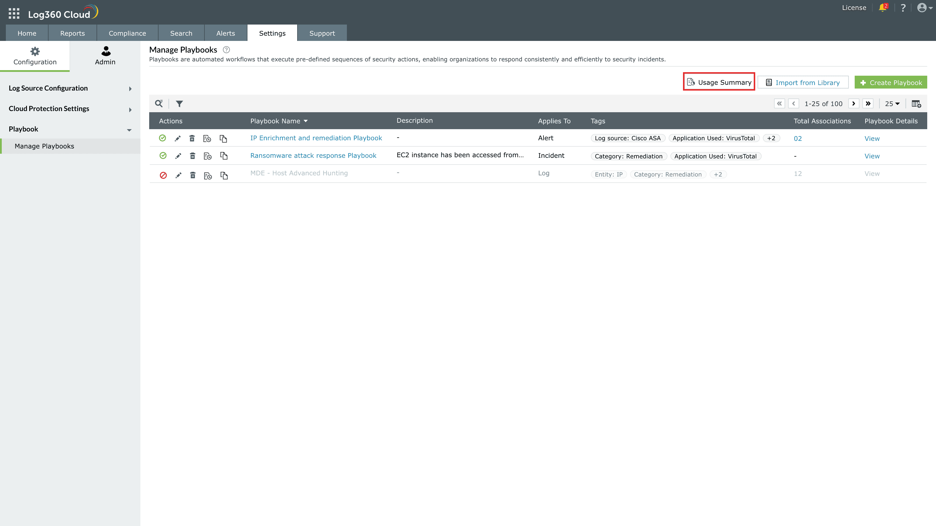 Manage playbooks