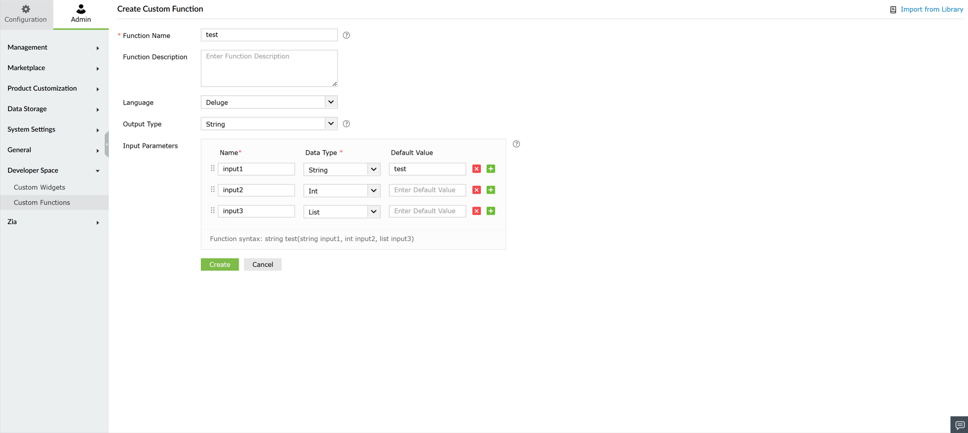 Create custom functions