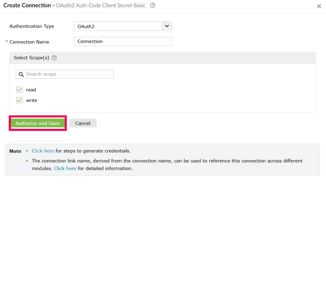 Creating an OAuth 2 connection