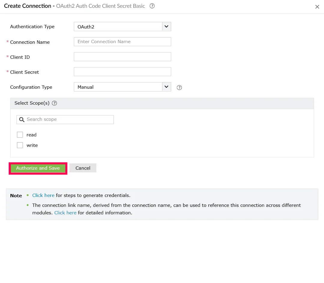 Completing the connection creation