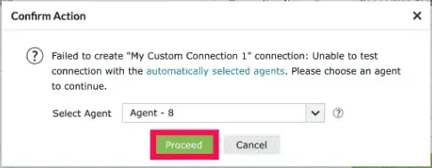Confirming agent selection