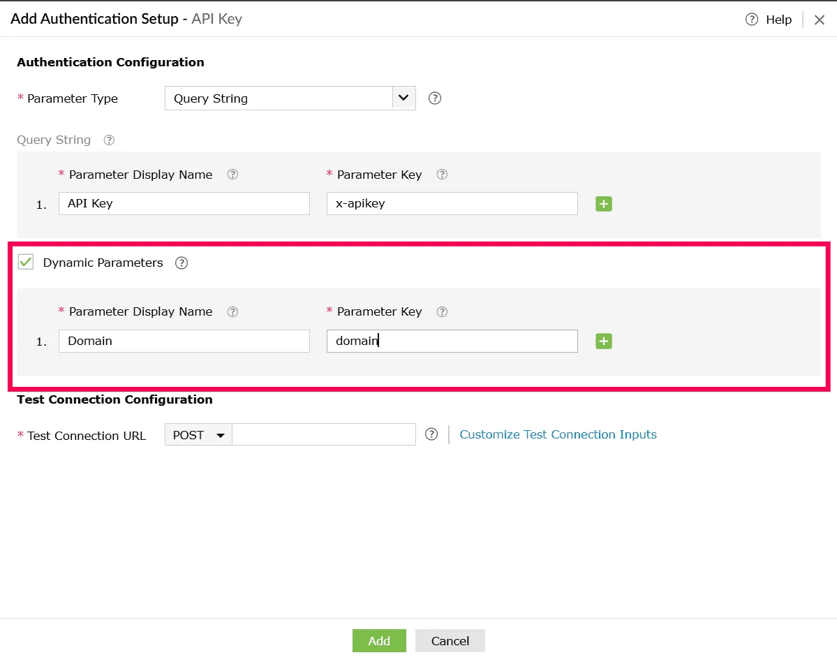 Enabling dynamic parameters in Log360 Cloud custom service configuration