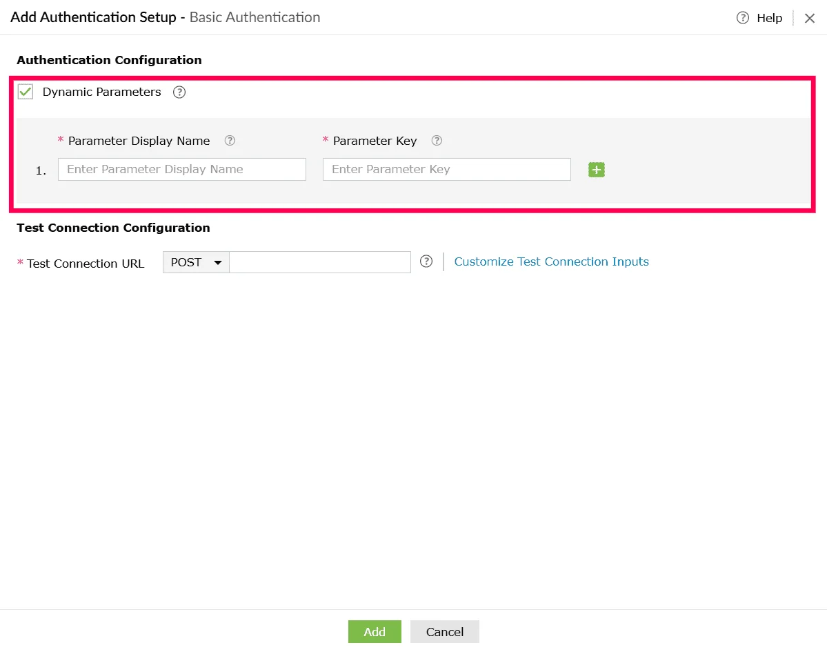 Enabling dynamic parameters