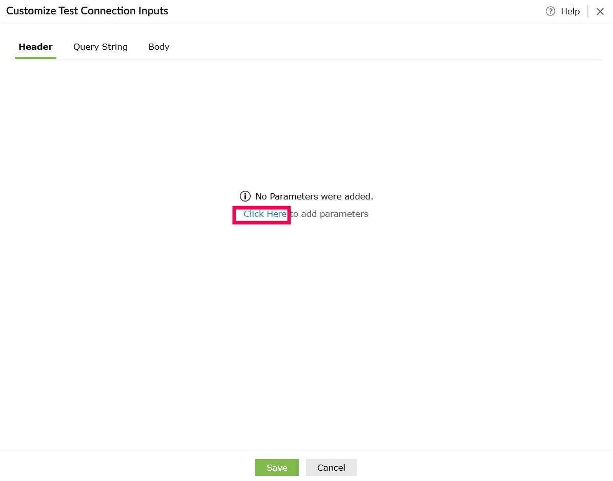 Adding parameters