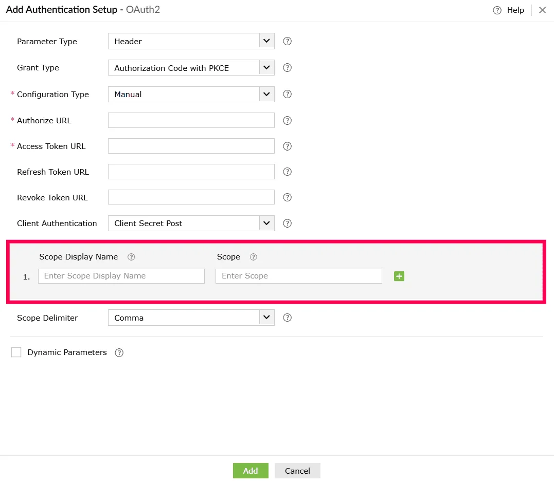 Configuring scopes
