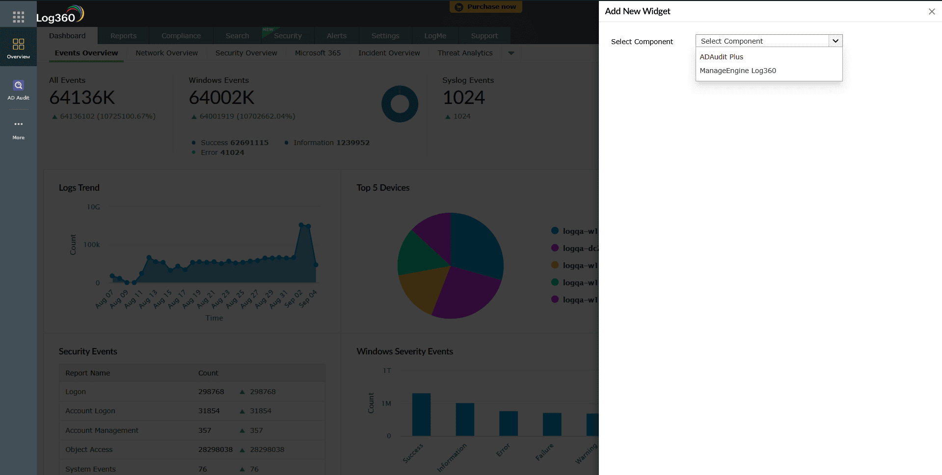 Selecting a component