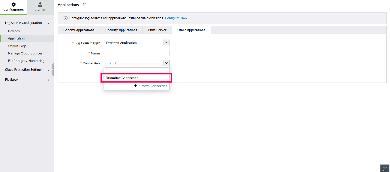 Selecting an existing connection