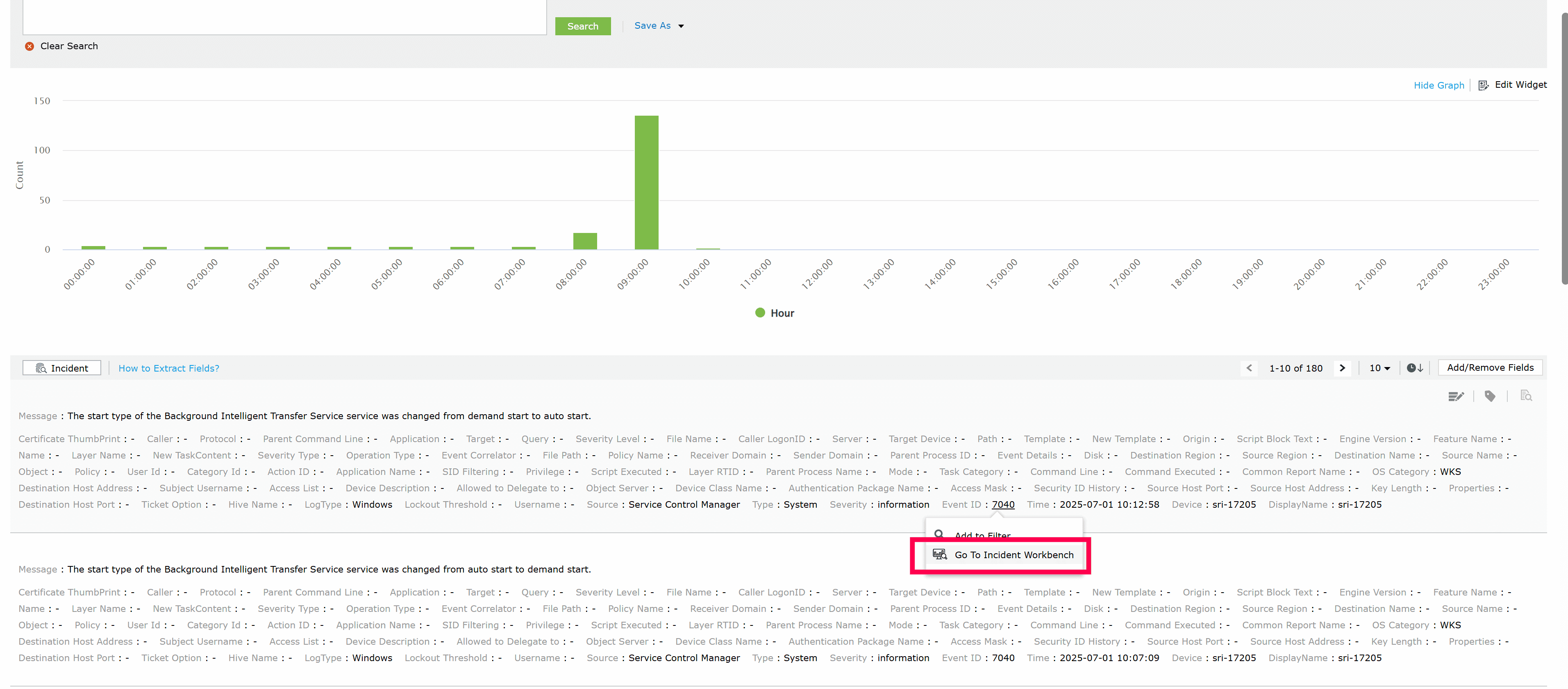 Incident Workbench Widget