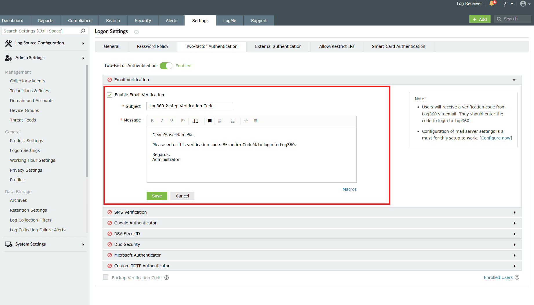 Two-factor authentication