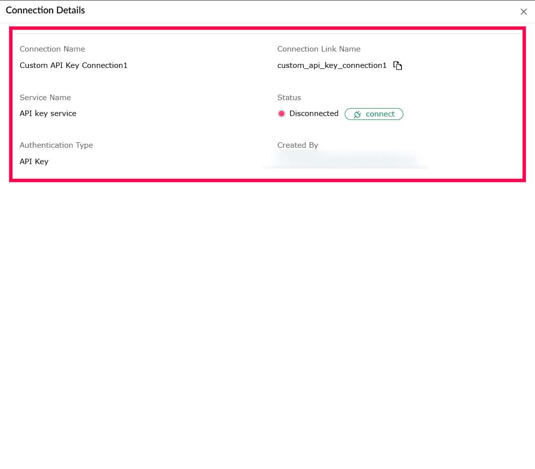 Viewing connection details