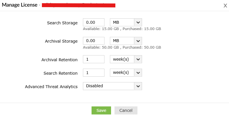 Configuring license settings
