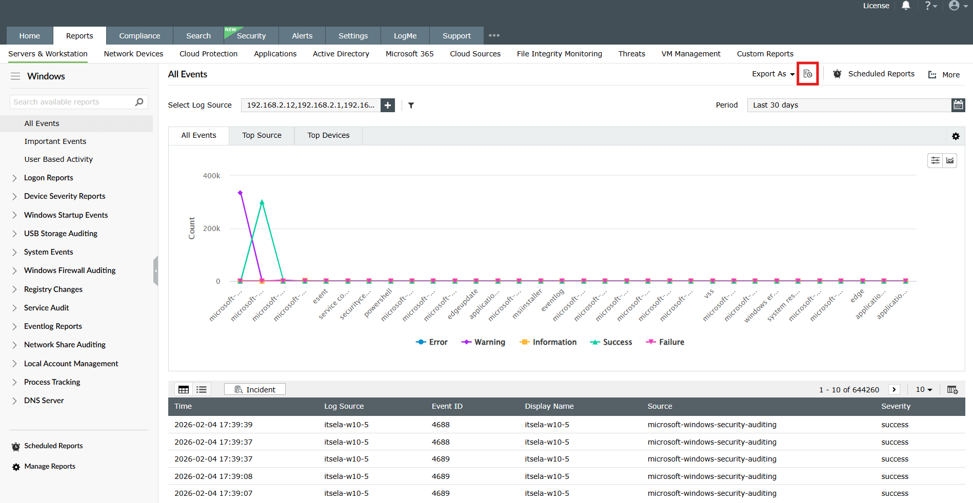 Report export and customization