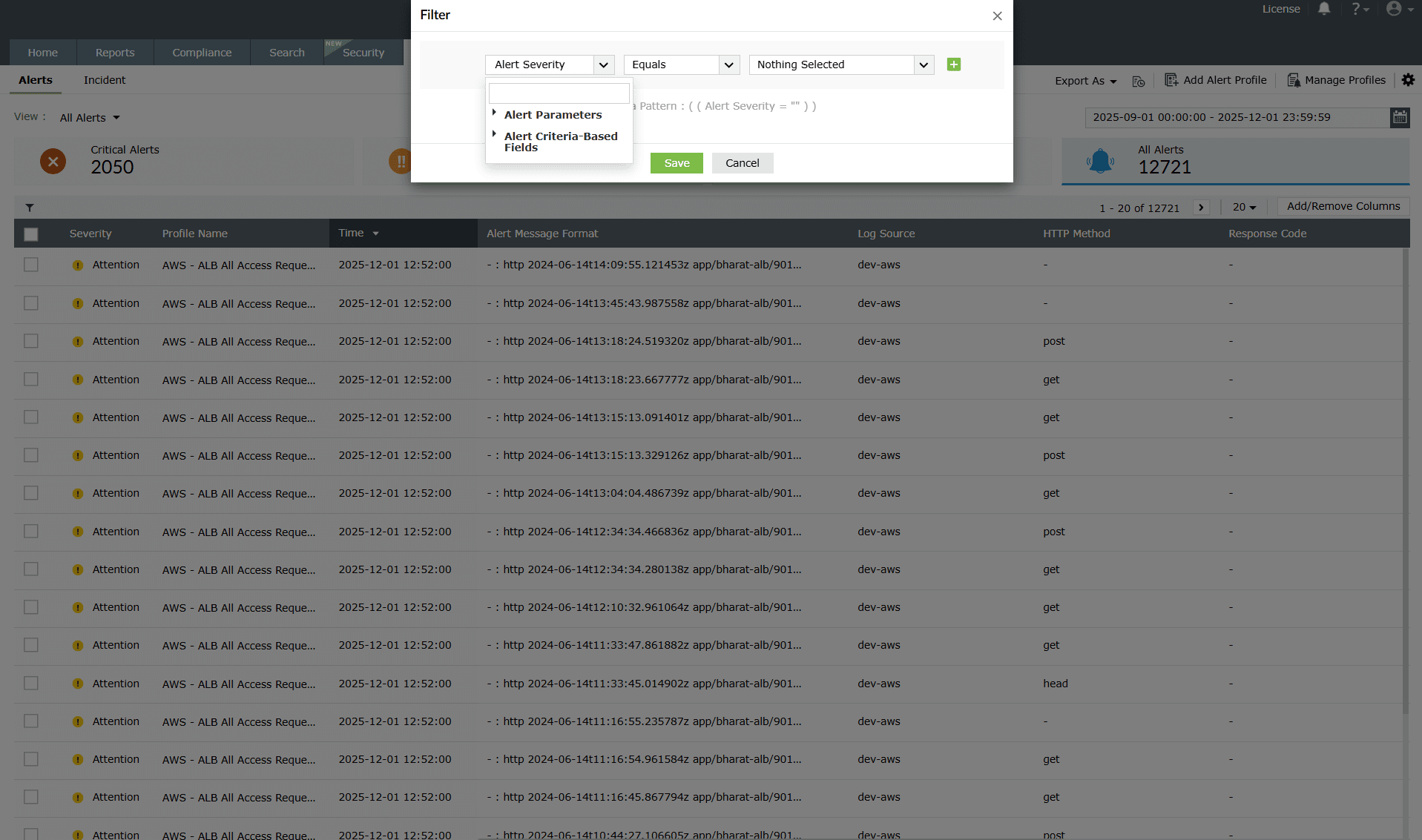 View Log Alerts