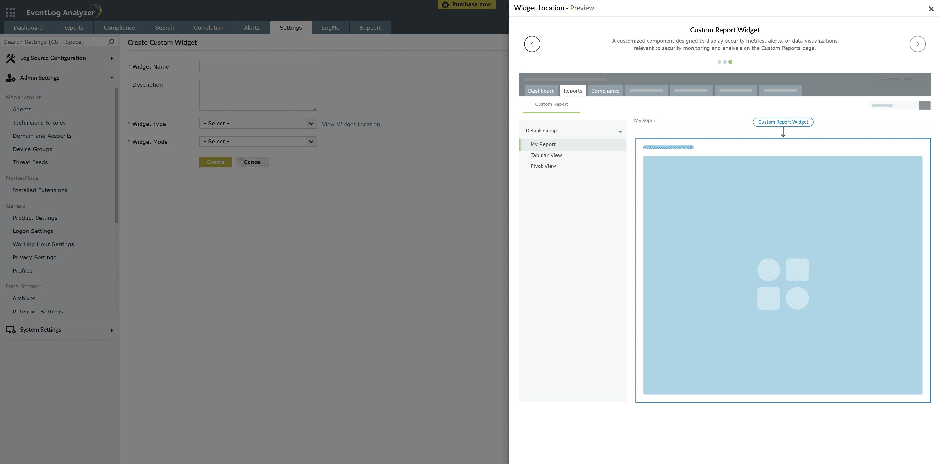 Widget Creation Form