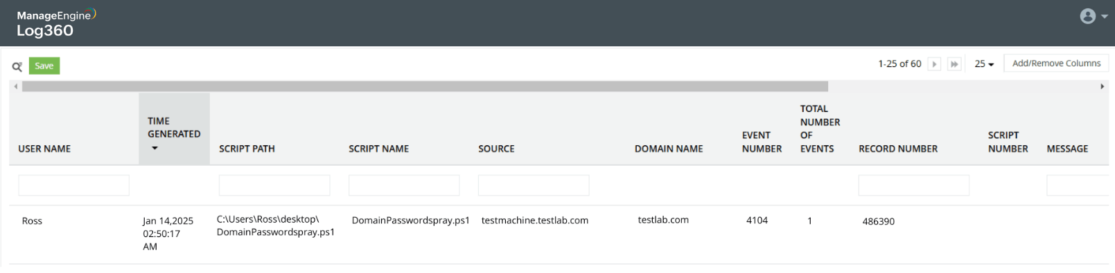 Detect scripts executed by users
