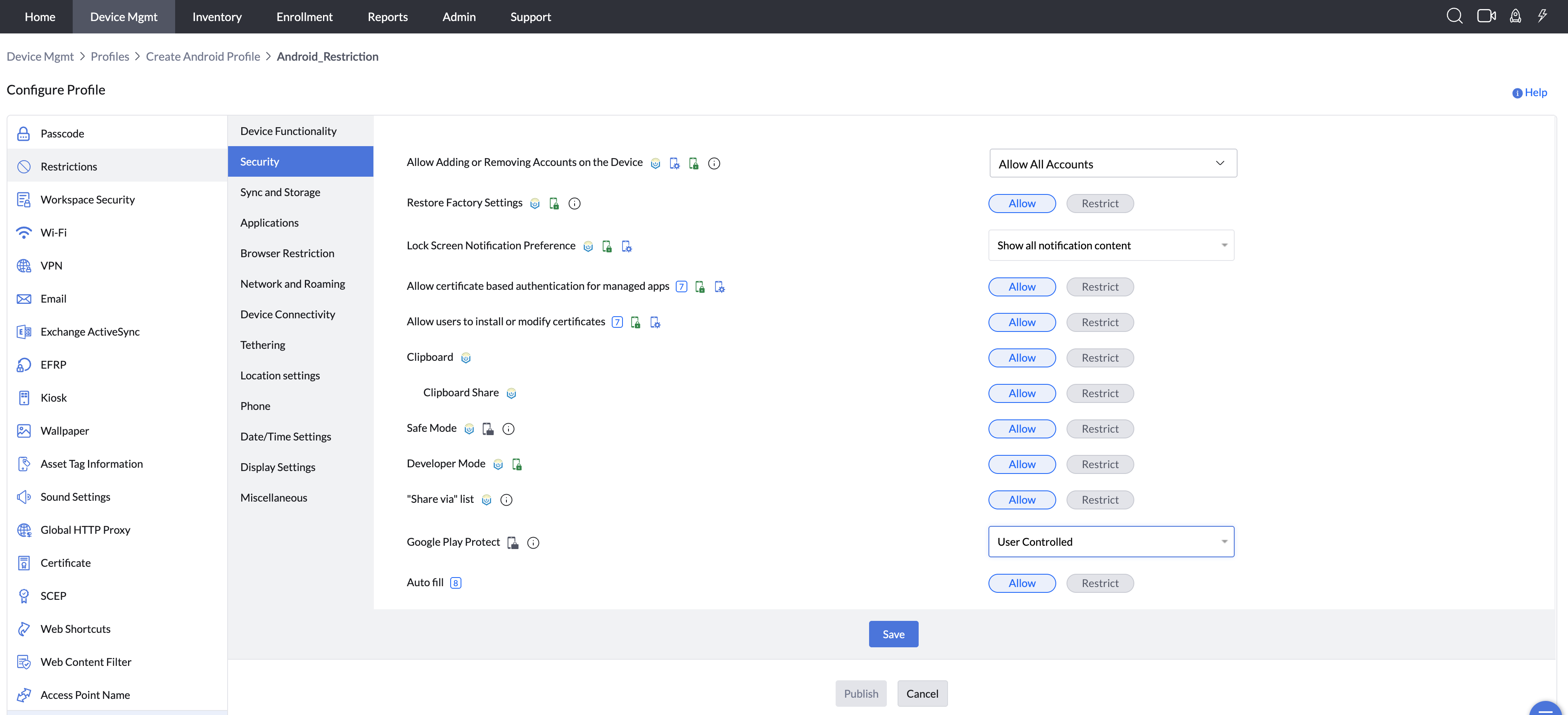 Allow users to install or modify certificates