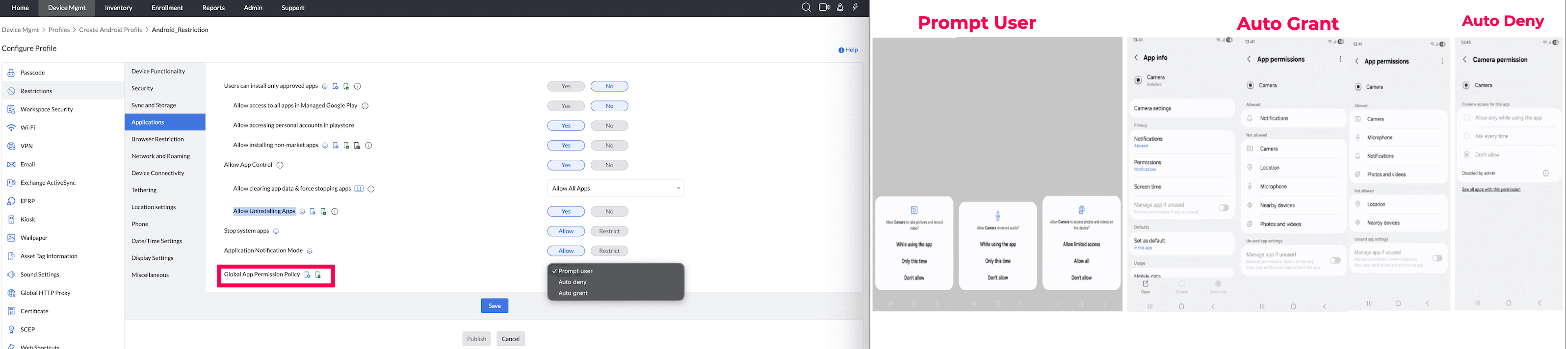 Restrict force stop and clear storage