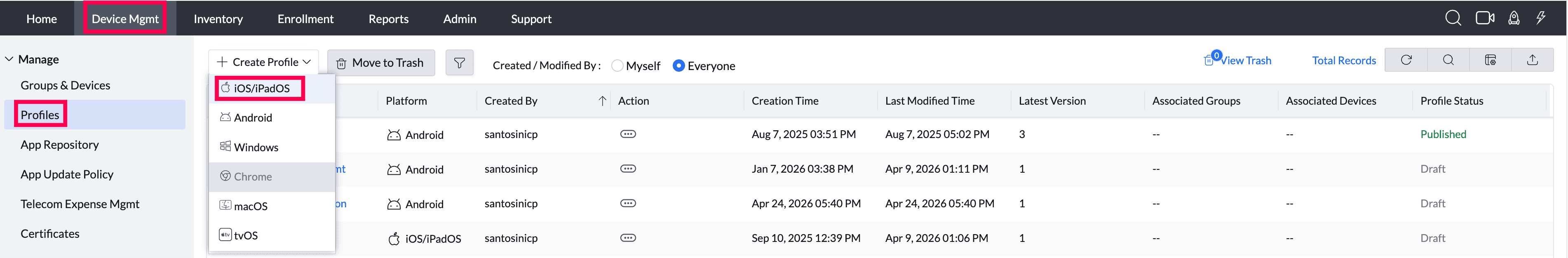 Create ios Profile