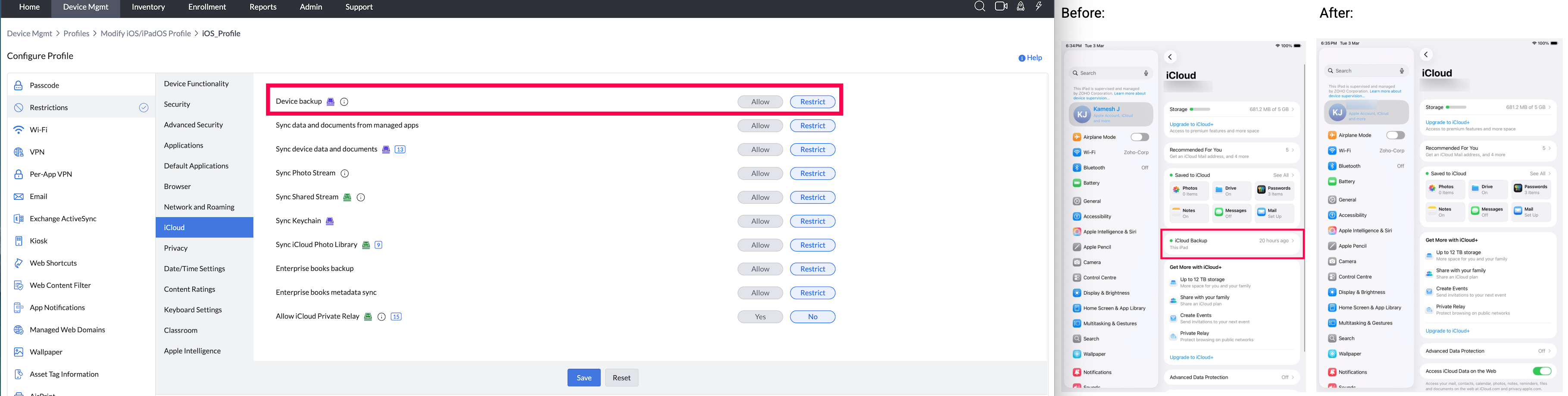 Device backup 