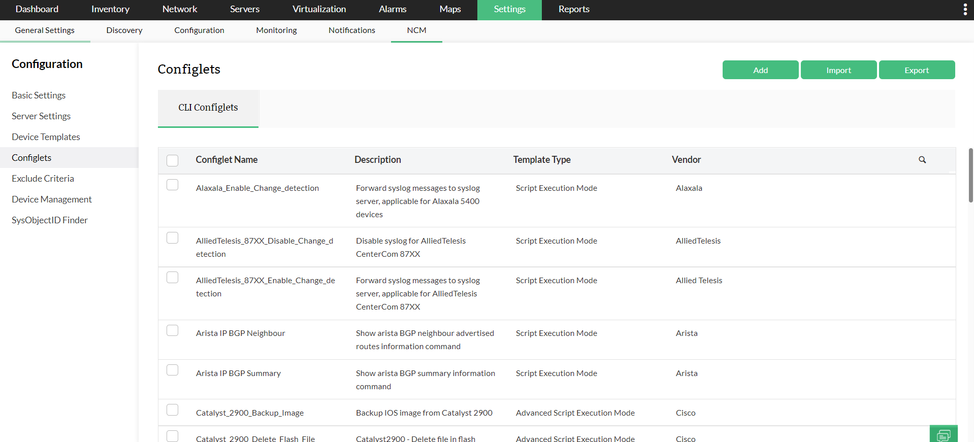 Network Configuration Management (NCM) ManageEngine RMM Central
