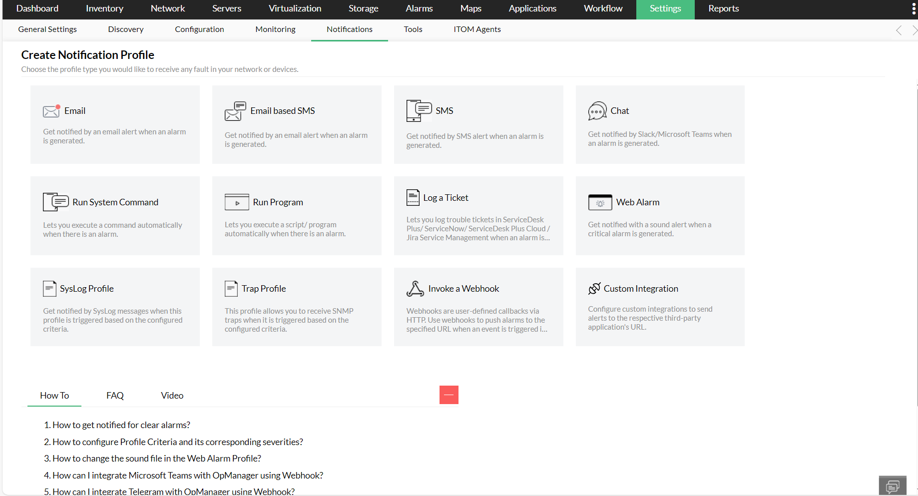 Configuring notification profiles fr VMware devices