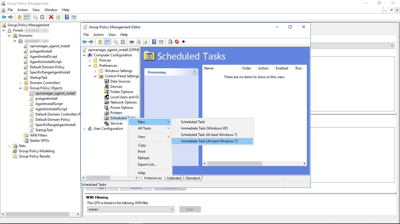 Agent installation using GPO Scheduler OpManager Help