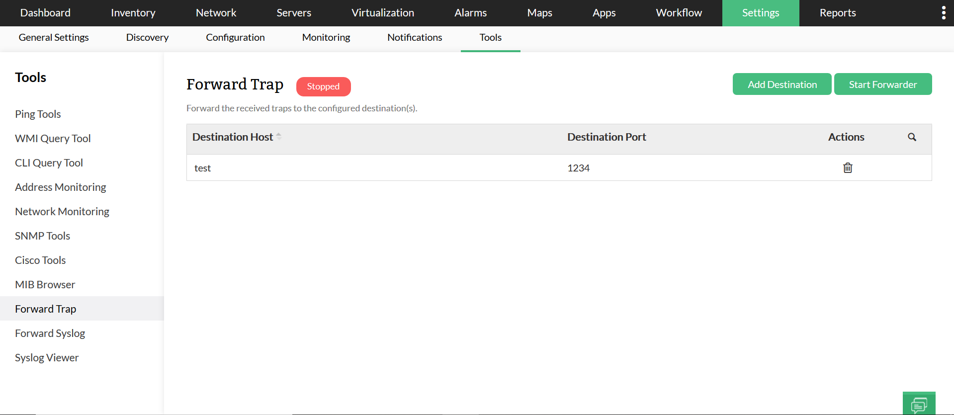 Forward traps in OpManagaer: Forward traps under snmp trap processes