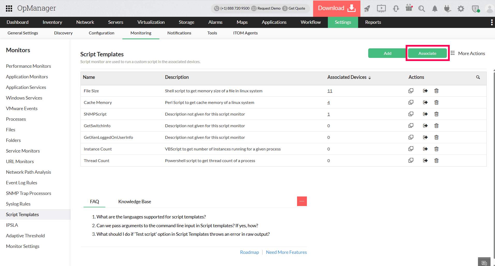 Associate script template