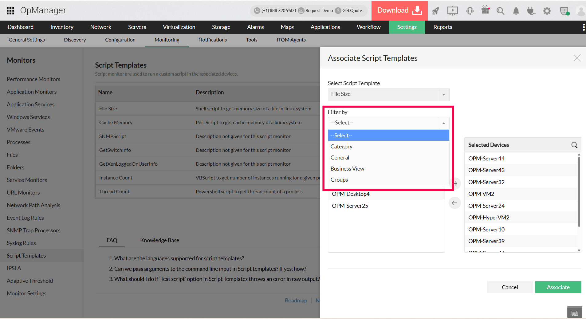 Associate script template