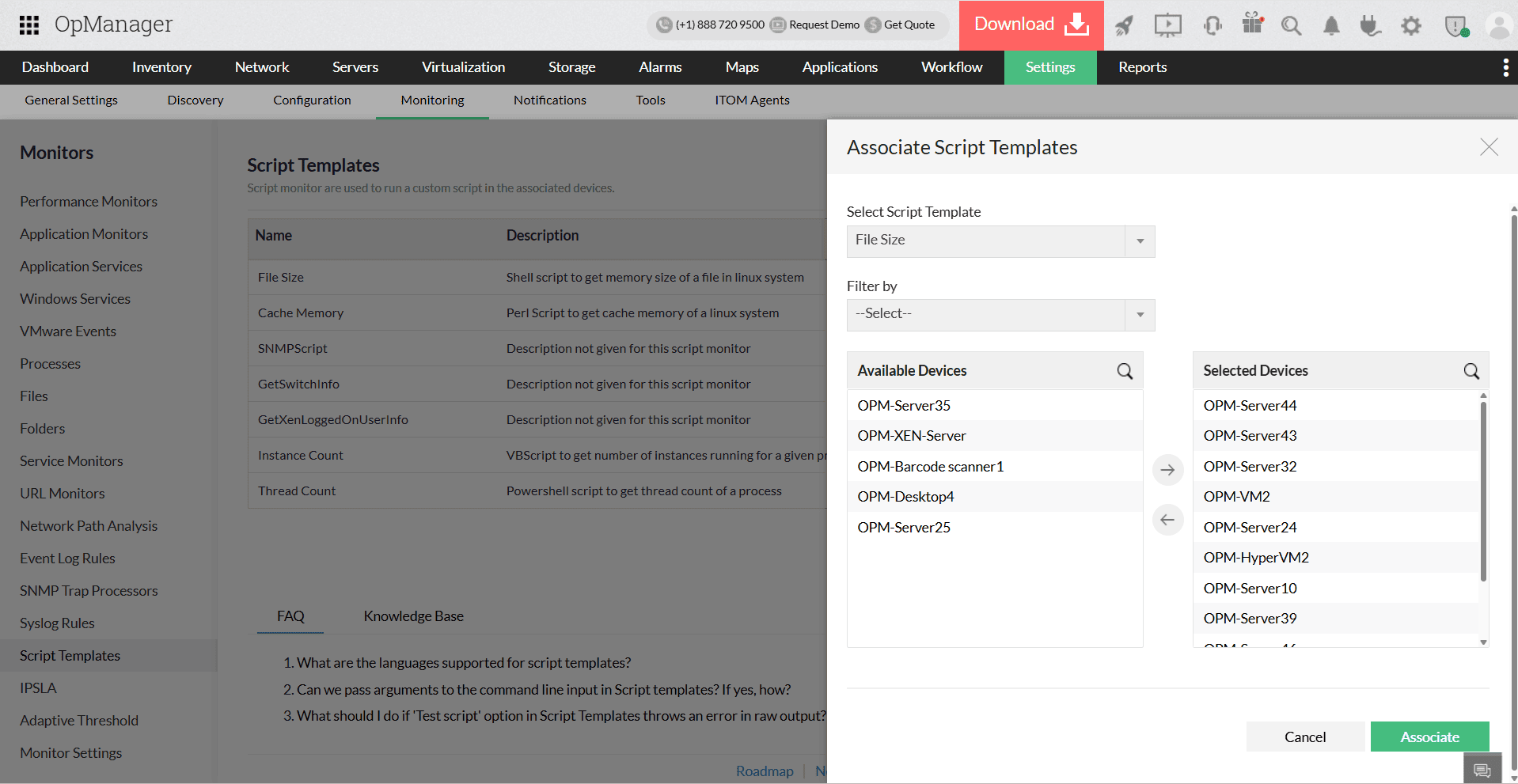 Associate script template