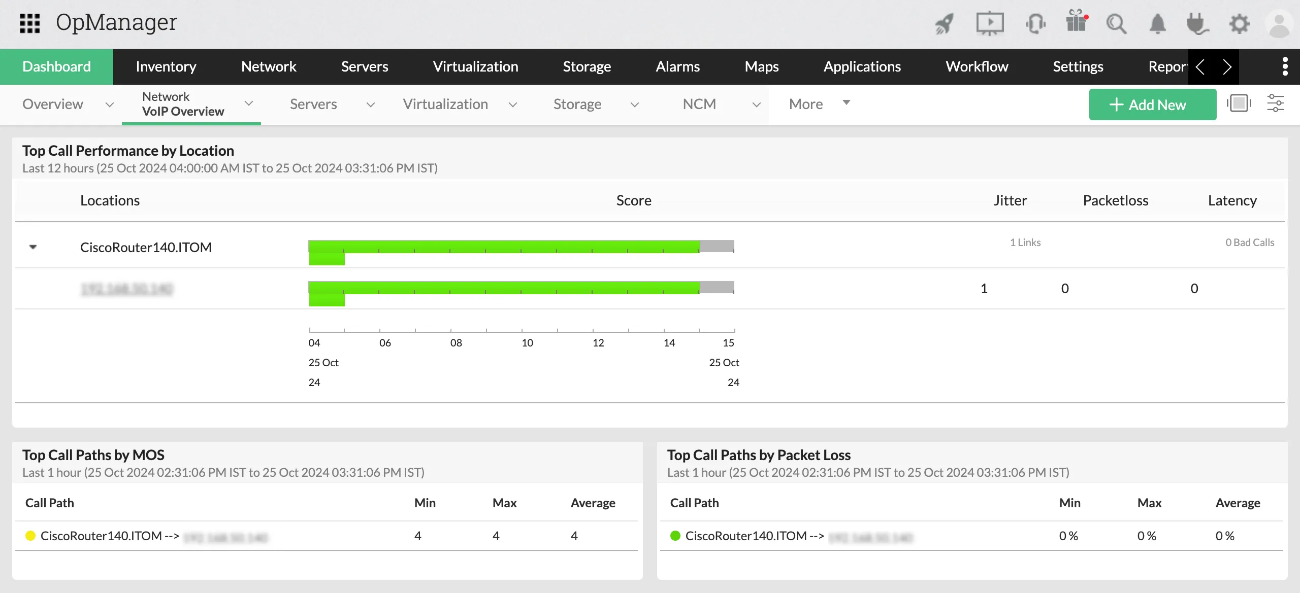 Network performance monitoring