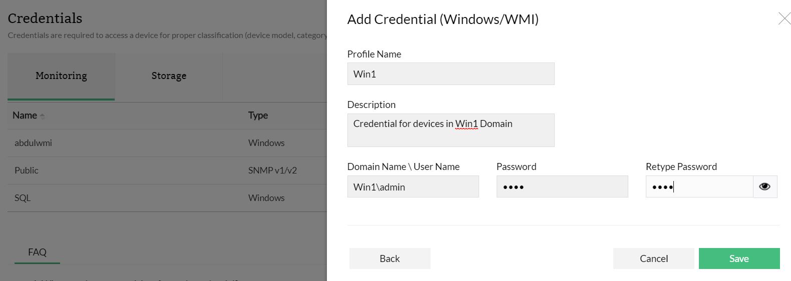 Configuring WMI Credentials
