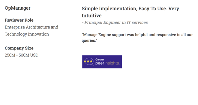 OpManager - Simple Implementation & Easy to use - Principal Engineer