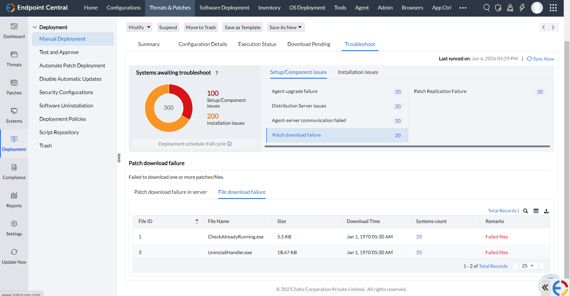 Patch Download Failure in Server