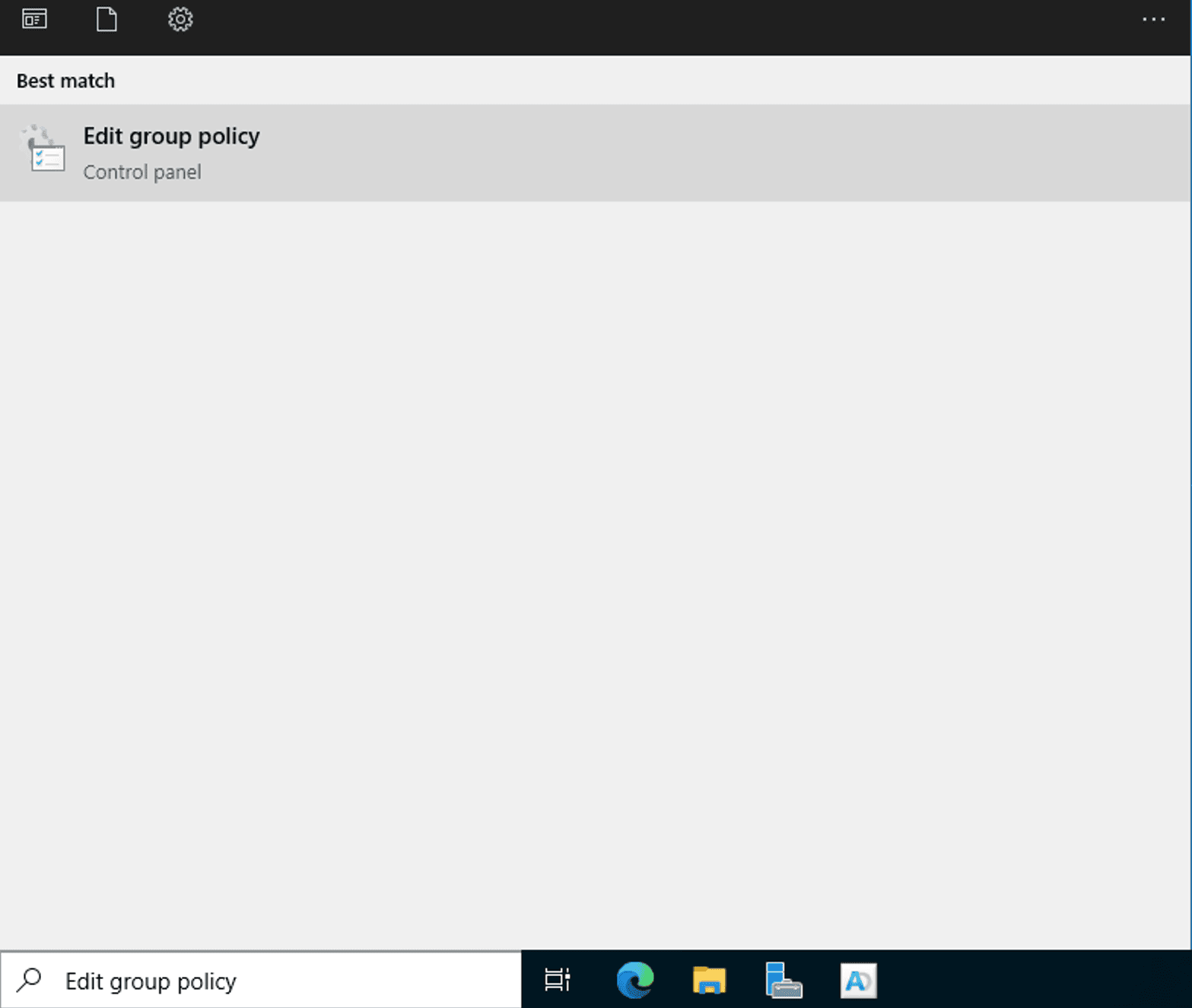 Opening Group Policy Editor from Windows Search
